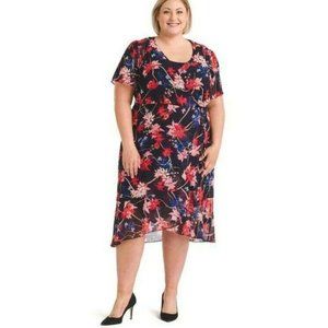 Estelle Wrap Casual Floral Dress 1X